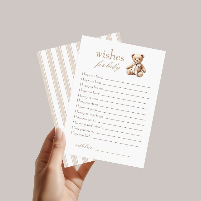 Carte On peut attendre des souhaits pour le jeu de bébé (Créateur téléchargé)