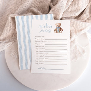 Carte On peut attendre des souhaits pour le jeu de bébé