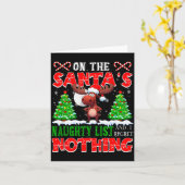 Carte On Santa's Xmas Naughty List Regret Nothing Santa (Fleur jaune)