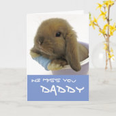 Carte On T'Attend Papa - Bleu (Fleur jaune)