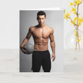 Carte On The Ball Hot Guy Greetings Card (Fleur jaune)
