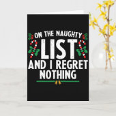 Carte On The Naughty List And I Regret Nothing Xmas (Fleur jaune)