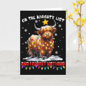 Carte On The Naughty List And Reget Nothing Christmas Hi (Fleur jaune)