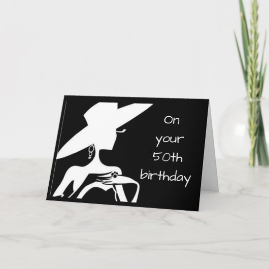 Carte ON YOUR **50th** BIRTHDAY YOU LOOK FABULOUS Card (Devant)