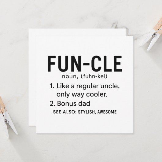 Carte Oncle Anniversaire (Devant/Arrière en situation)