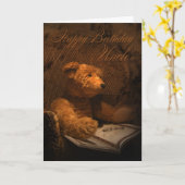 Carte Oncle Anniversaire Avec Ours Teddy Lire Un L (Fleur jaune)