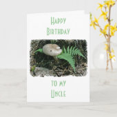 Carte Oncle Birthday Fern & Musroom at Stump (Fleur jaune)
