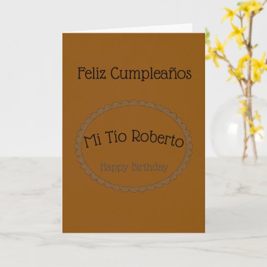 Carte Oncle d'anniversaire heureux en Espagne (Fleur jaune)