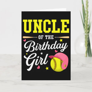 Carte Oncle de la fille de l'anniversaire Thème de joueu