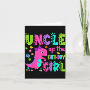 Carte Oncle de la fille qui fête son anniversaire saurus