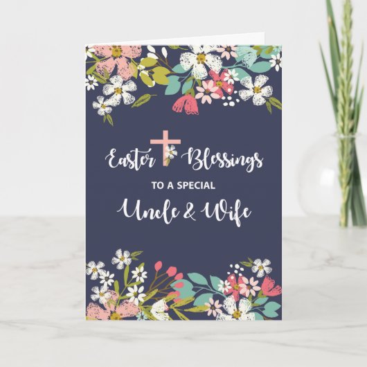 Carte Oncle et femme Bénédiction de Pâques du Christ res (Devant)