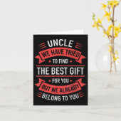 Carte Oncle Funny Uncle Dons Fête des pères De La Nièce  (Fleur jaune)