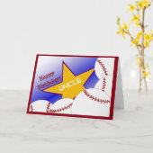 Carte Oncle - l'oncle affectueux de base-ball de joyeux (Fleur jaune)