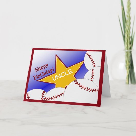 Carte Oncle - l'oncle affectueux de base-ball de joyeux (Devant)