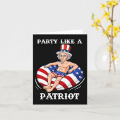 Carte Oncle Sam 4 juillet USA Patriot Fun (Fleur jaune)