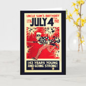 Carte Oncle Sam's 142nd Birthday (Fleur jaune)