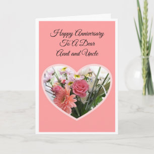 Carte Oncle Tante Florale Anniversaire Mariage personnal