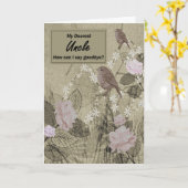 Carte Oncle - Un dernier adieu - Peinture numérique (Fleur jaune)