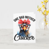 Carte One Bad Mother Clucker Funny Chicken  (Fleur jaune)