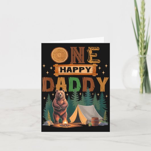 Carte One Happy Daddy Camper 1st Birthday Camng Bear  (Devant)