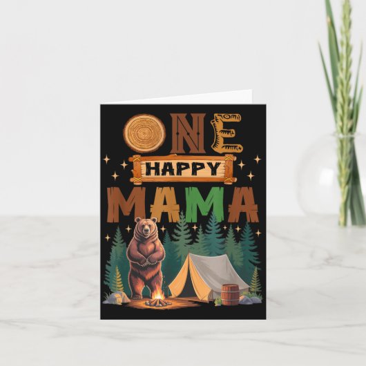 Carte One Happy Mama Camper 1st Birthday Camng Bear  (Devant)