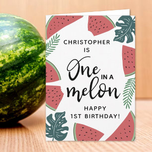 Carte One In A Melon 1er Anniversaire