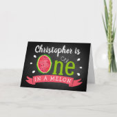 Carte One In A Melon Chalkboard 1er anniversaire (Devant)