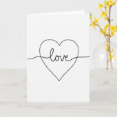 Carte One Line Love Heart Card (Fleur jaune)