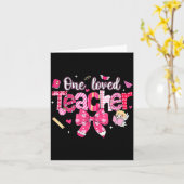 Carte One Loved Teacher Coquette Bow Pencil Valentine Gi (Fleur jaune)