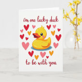 Carte One Lucky Duck Love Hearts Card (Fleur jaune)