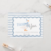Carte One Silly Goose Boy 1st Birthday Thank You (Devant/Arrière en situation)