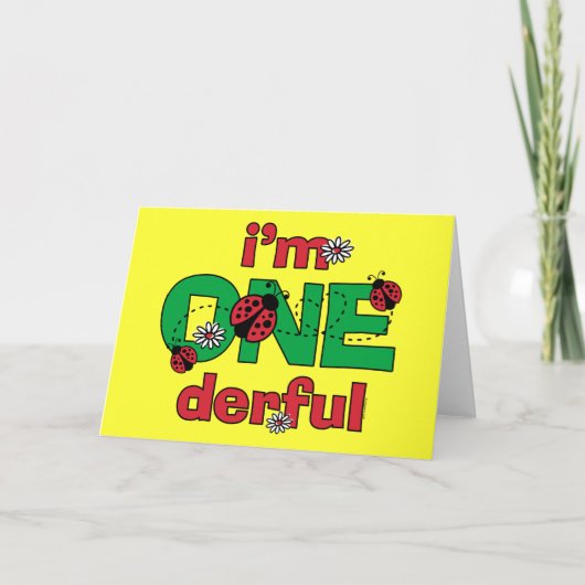Carte ONEderful Ladybug 1er anniversaire (Devant)