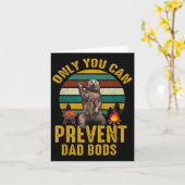 Carte Only You Can Prevent Dad Bods Bear Camng Retro Fun (Fleur jaune)