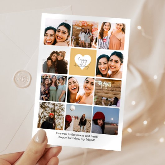 Carte Onze Collage photo Meilleur Ami Joyeux Anniversair