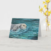 Carte Ooh Goody Lunchtime Sea Otter Peinture (Fleur jaune)