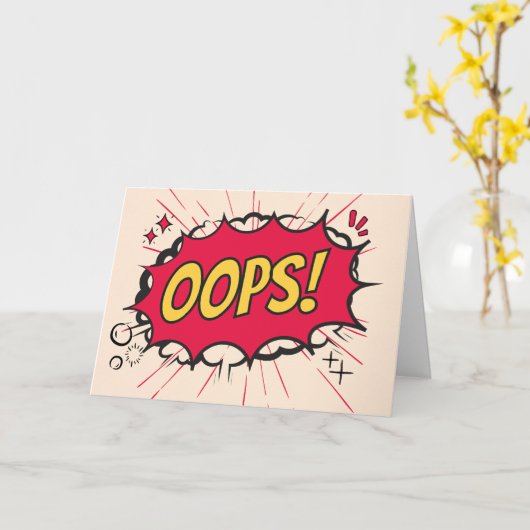 Carte Oops Belated Anniversaire Explosive Discours bulle (Fleur jaune)