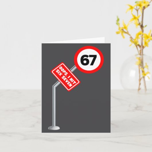 Carte Oops I Hit Six Seven 6 7 Meme Funny Brainrot Inter (Fleur jaune)