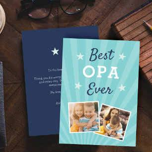 Carte Opa jamais Photo Fête des pères plat