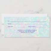 Carte Opal Gemstone Pastel Certificat Cadeau Iridescente (Dos)