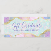 Carte Opal Gemstone Pastel Certificat Cadeau Iridescente (Devant)