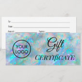 Carte opal logo certificat cadeau (Devant / Derrière)