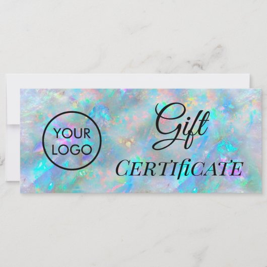 Carte opal logo certificat cadeau (Devant)