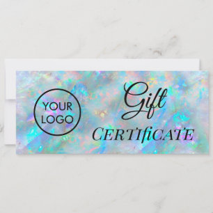 Carte opal logo certificat cadeau