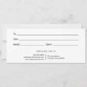 Carte opal stone logo certificat cadeau (Dos)