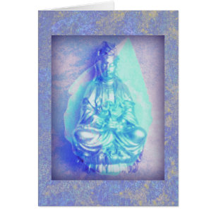 Carte opale bleue de Kwan Yin