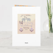 Carte Opales et Eléphants 14e anniversaire du Mari (Dos)