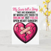 Carte Open Heart Surgery Scars Tell A Story, Heart Attac (Fleur jaune)