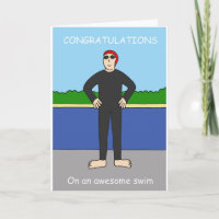 Open Water Swim Félicitations Cartoon
