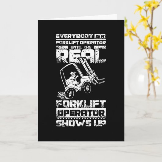 Carte Opérateur de chariots élévateurs amusant (Fleur jaune)