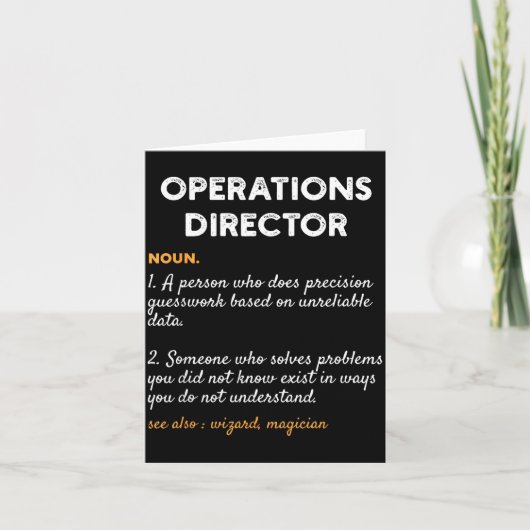 Carte Operations Director Profession Funny Dictionary De (Devant)
